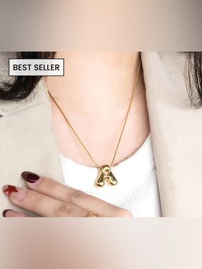 Initial A letter Necklace Gold